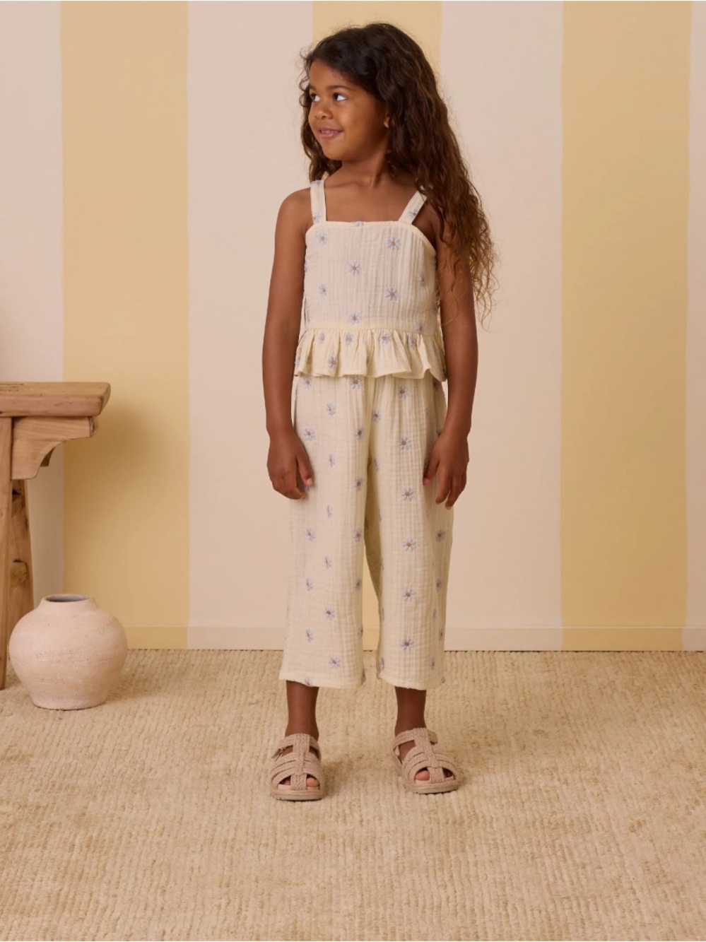 Rylee + Cru Girls Kayli Embroidered Daisy Set